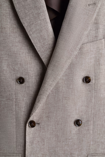 Relaxed Fit Double-breasted linen-blend jacket - Image 4