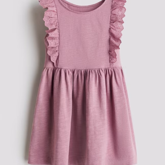 Frill-trimmed cotton dress